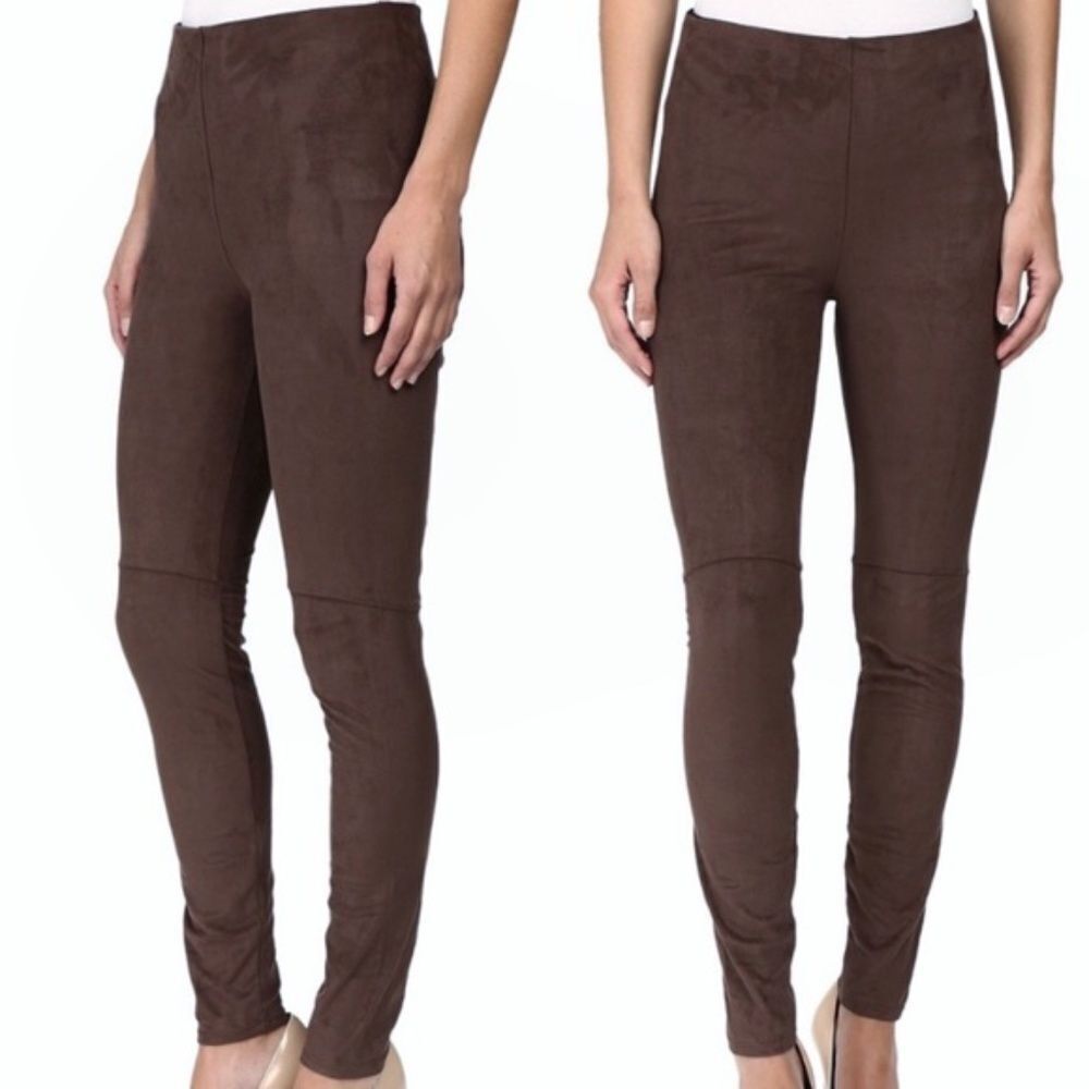 Lysse Brown Faux Suede Pull On Pants Sz L‎
